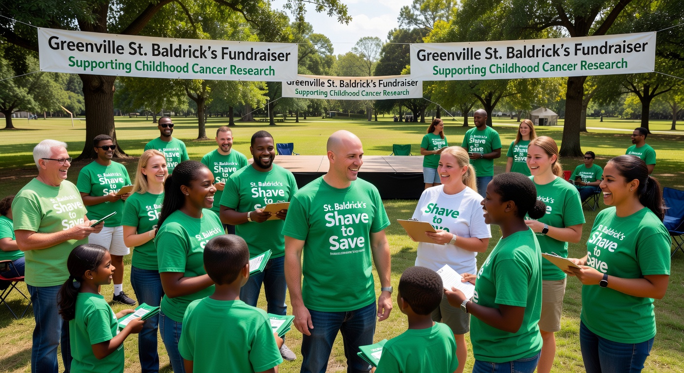 Bryan Dunleavy participating in St. Baldrick's childhood cancer fundraiser in Greenville SC
